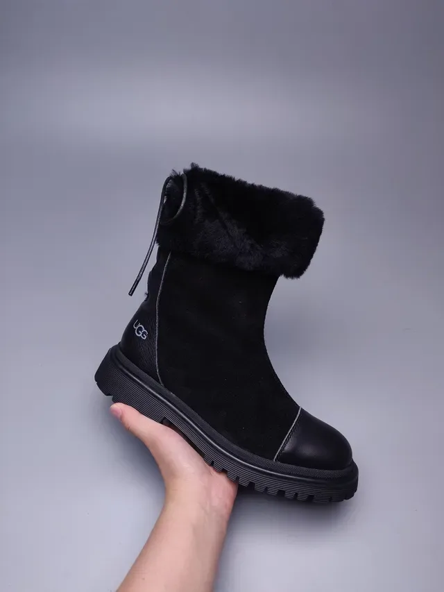 UGG Tasman Bottines de Cheville Noires en Daim et Cuir avec Ourlet Pliable en Fourrure Synthétique 11