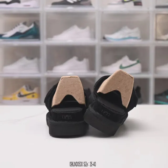 UGG Tasman Black Suede Platform Slippers 5