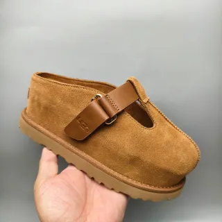 UGG Tasman Brown Suede Upper T-Strap Buckle Mary Jane Shoes