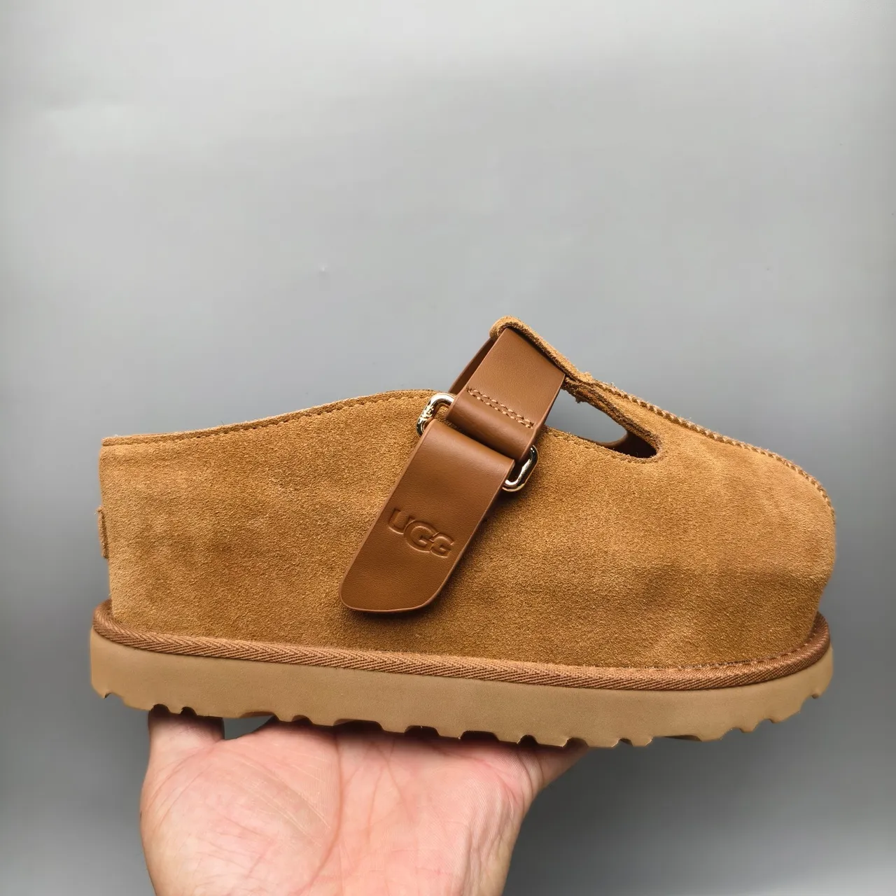 UGG Tasman Brown Suede Upper T-Strap Buckle Mary Jane Shoes 2