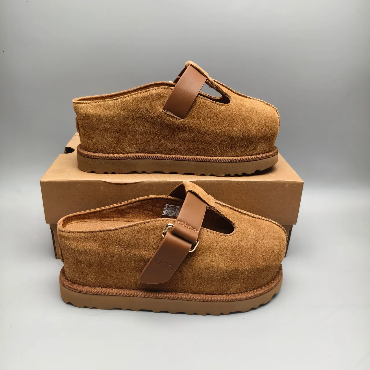 UGG Tasman Brown Suede Upper T-Strap Buckle Mary Jane Shoes 5