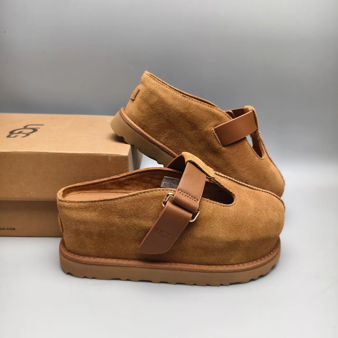 UGG Tasman Brown Suede Upper T-Strap Buckle Mary Jane Shoes 6