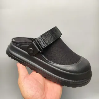 UGG Tasman Clog Black Fabric Platform Clog