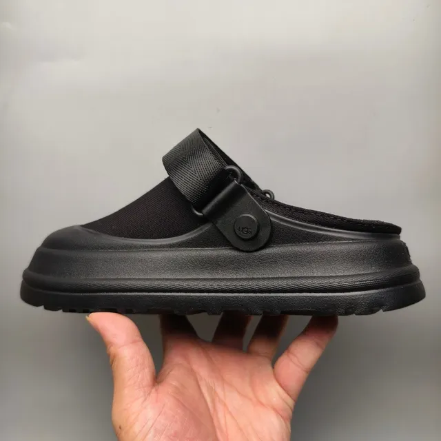 UGG Tasman Clog Zueco de plataforma de tecido preto 7