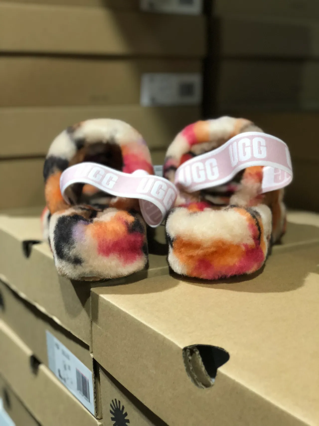 UGG Tasman Pink Fluffy Shearling Slippers 8