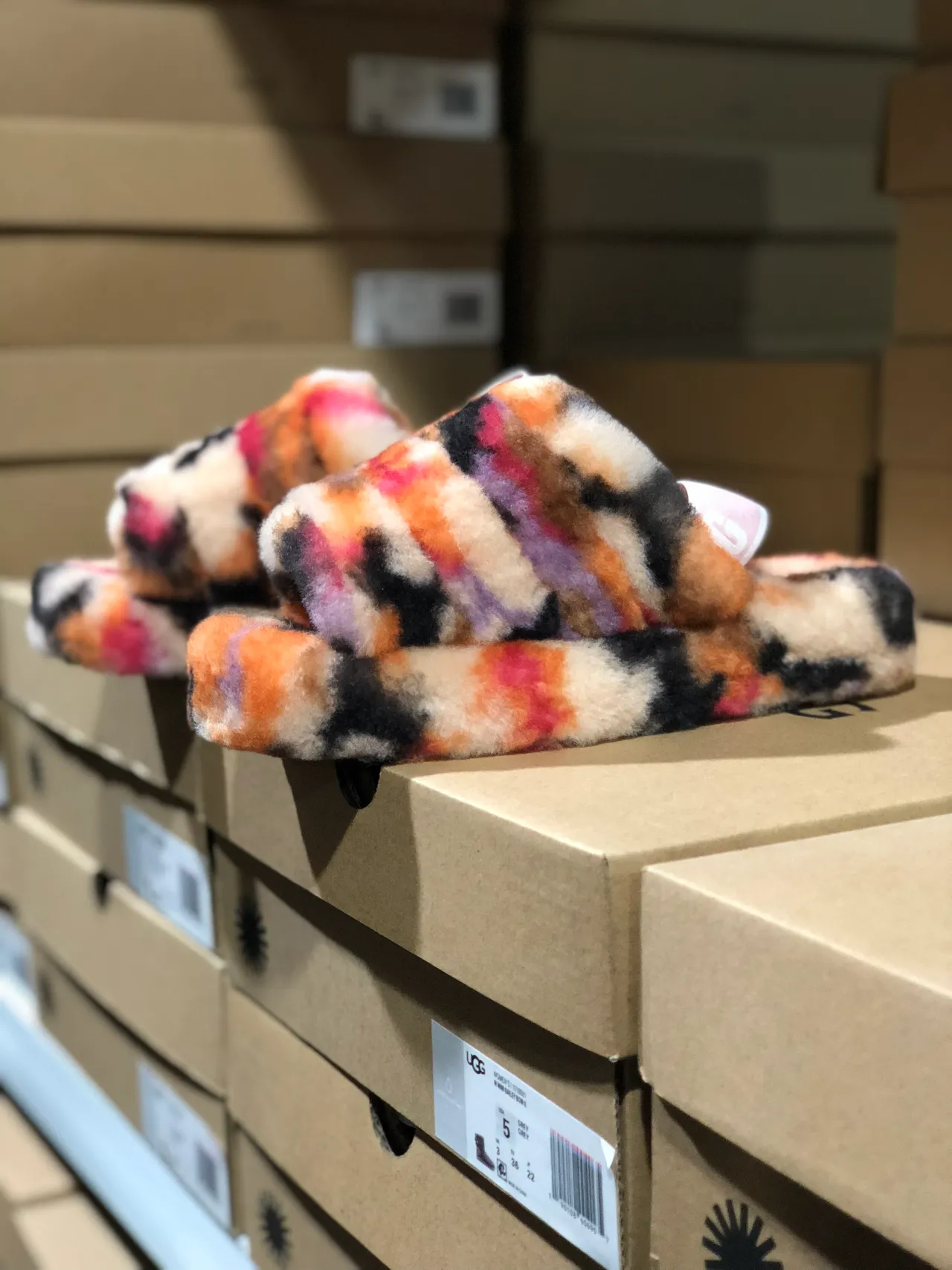 UGG Tasman Pink Fluffy Shearling Slippers 9