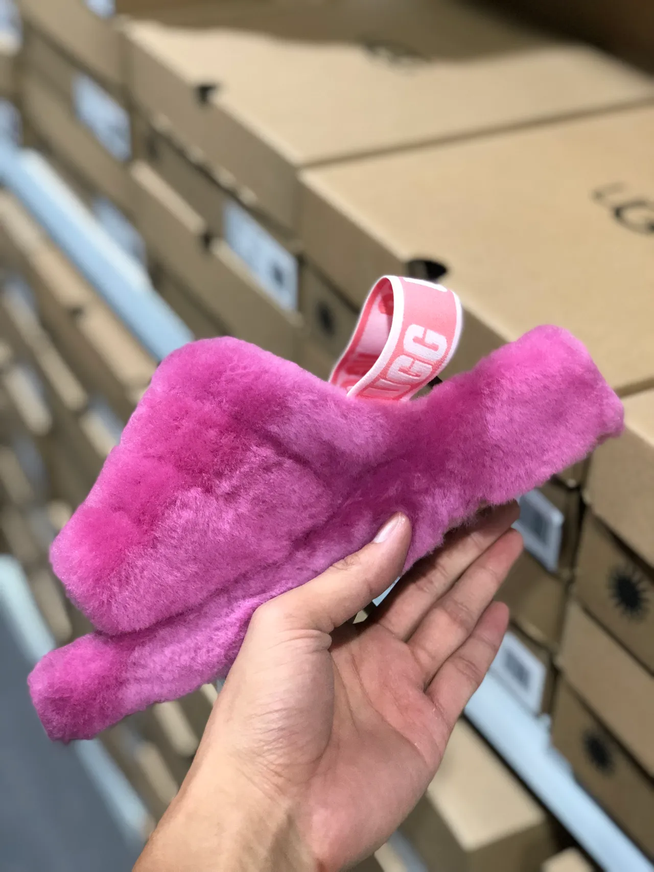 UGG Tasman Pink Fluffy Shearling Slippers 12