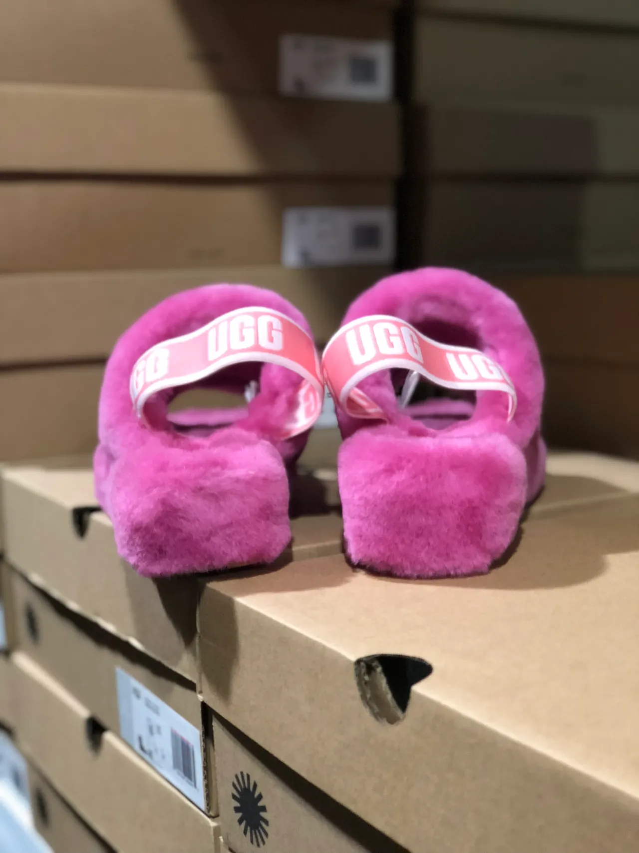 UGG Tasman Pink Fluffy Shearling Slippers 16