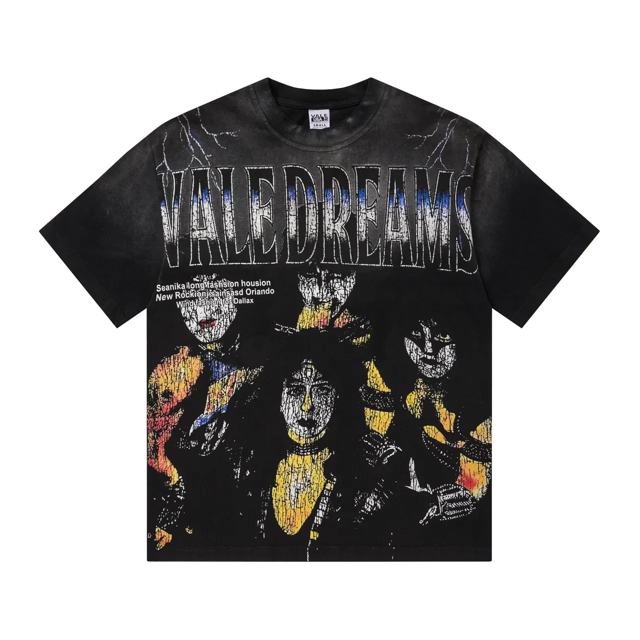 T-shirt noir à imprimé graphique vieilli Vale Forever Vale Dreams 2