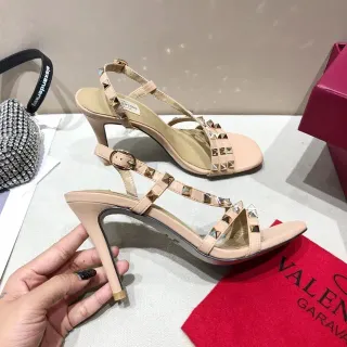 Valentino Rockstud Nude Studded T-Strap Stilettos
