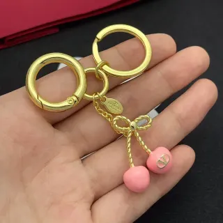 ব্রেসলেট Valentino VLogo Charm গোল্ড পিঙ্ক মেটাল এনামেল চার্মস