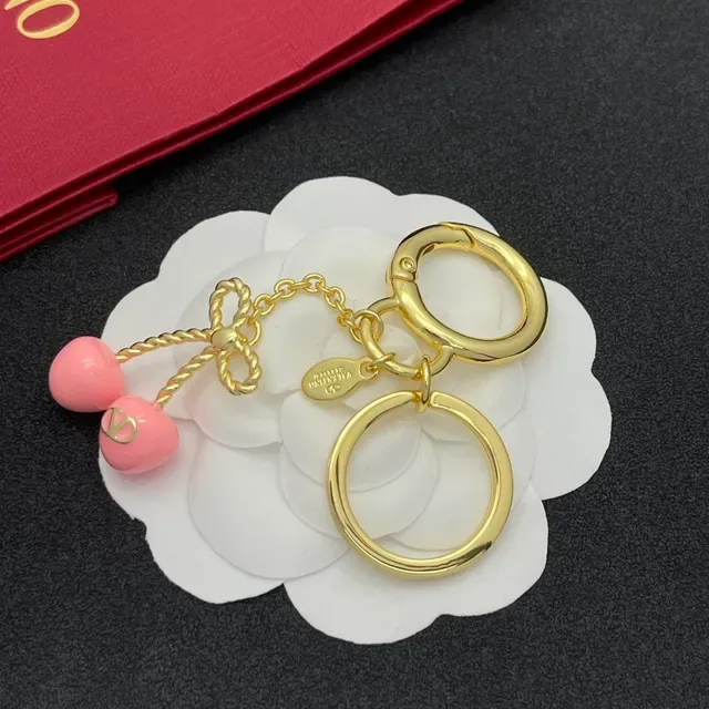 Pulsera Valentino VLogo Charm Oro Rosa Metal Esmaltado Charms 4