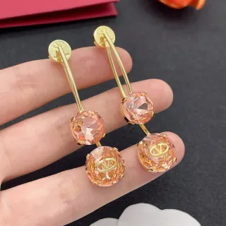 Valentino VLogo Triple-Stone Peach Orange কানের দুল