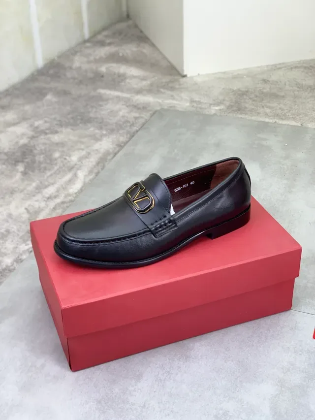 Valentino VLTN Loafer Black Leather Slip-On Loafers 4