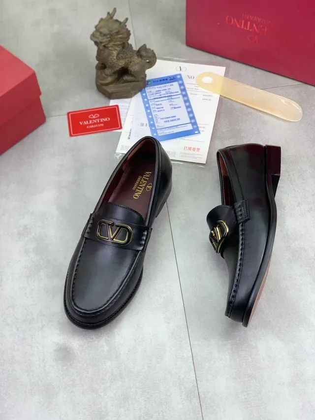 Valentino VLTN Loafer Black Leather Slip-On Loafers 5