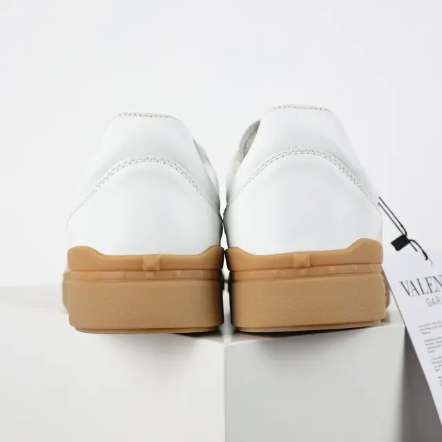Valentino White Pink Leather Upper Gum Rubber Sole Lifestyle Sneakers 8
