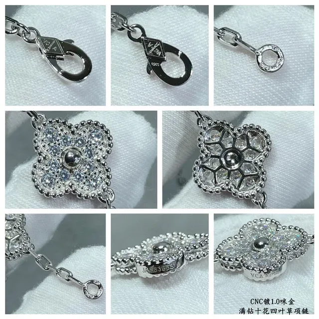 Van Cleef & Arpels Alhambra Pavé Trevo de Quatro Folhas Colar 3