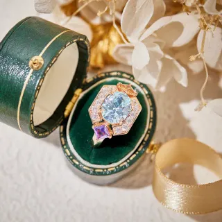 Van Cleef & Arpels Blue Purple Geometric Halo Multi-Gem Ring