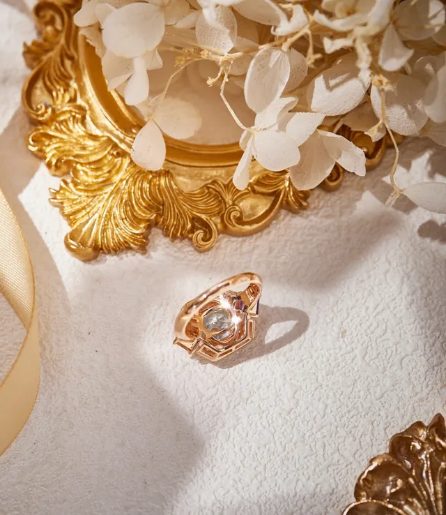 Van Cleef & Arpels 蓝色紫色几何光环多宝石戒指 6