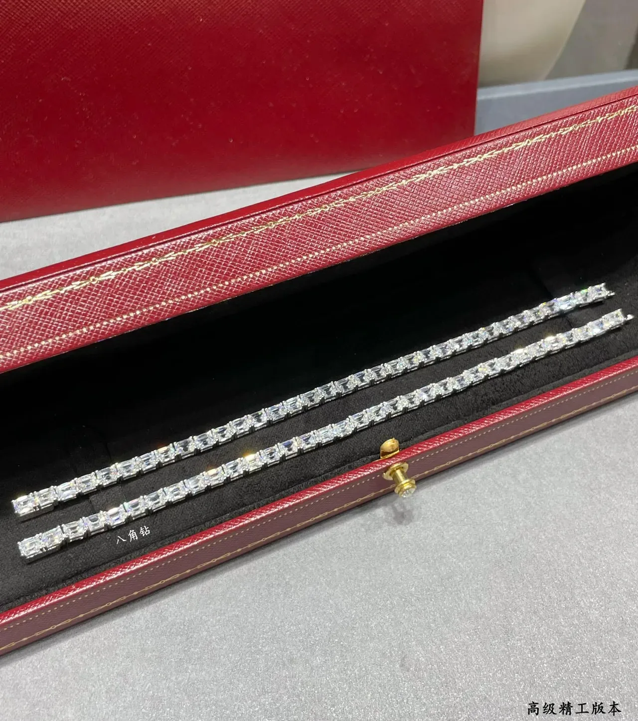 Van Cleef & Arpels Silver Channel-Set Emerald-Cut Stones Continuous Line Design Bracelet 4