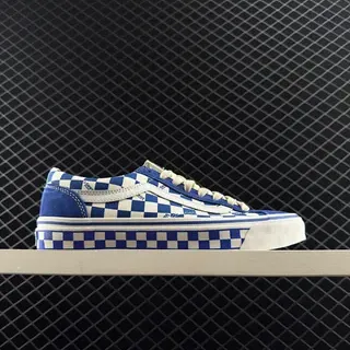Vans Old Skool Blue and White Checkerboard Skateboard Shoes