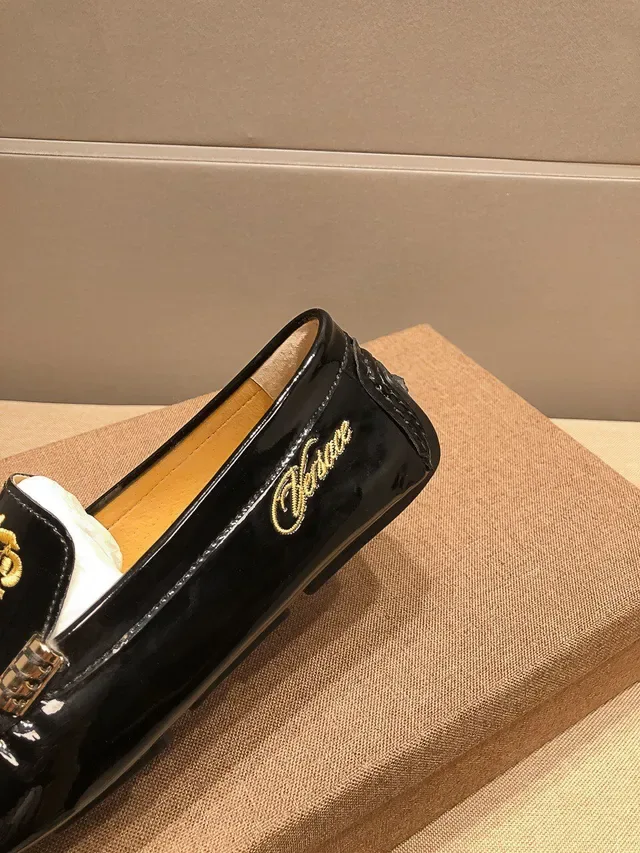 Versace Black Gold Patent Leather Medusa Head Loafer 3