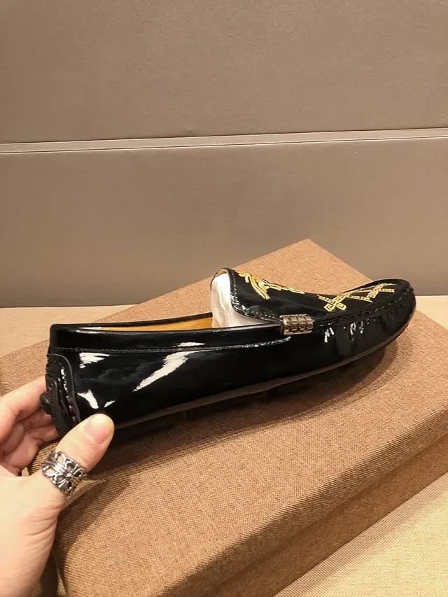 Versace Black Gold Patent Leather Medusa Head Loafer 4