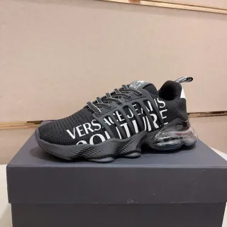 Versace Chain Reaction Preto Branco Transparente Tênis Lifestyle