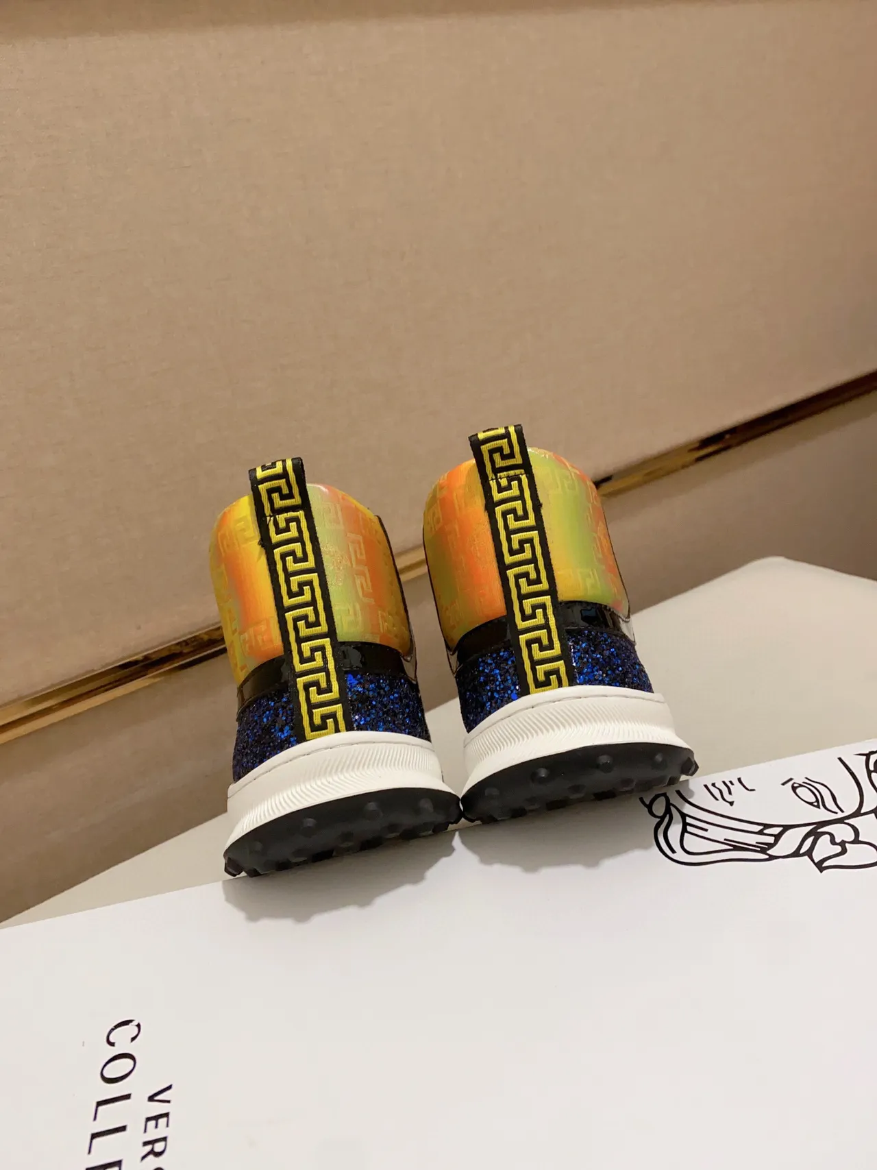Versace Chain Reaction Blue Glitter Medusa High-Top Lifestyle Sneakers 3