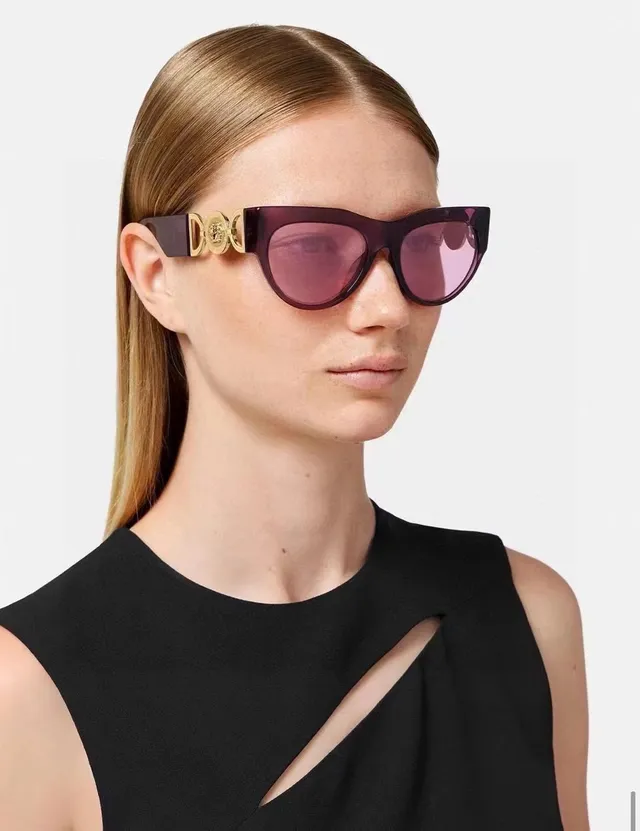 Versace Chain Reaction টর্টয়েসেল ওভারসাইজড ক্যাট আই সানগ্লাস 8