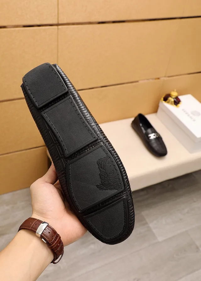 Versace Greca Odissea Black Embossed Loafers 2