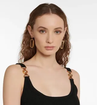 Versace Greca Odissea Dorado Cabeza Medusa Aros Ovales 3