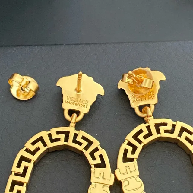 Versace Greca Odissea Dorado Cabeza Medusa Aros Ovales 4