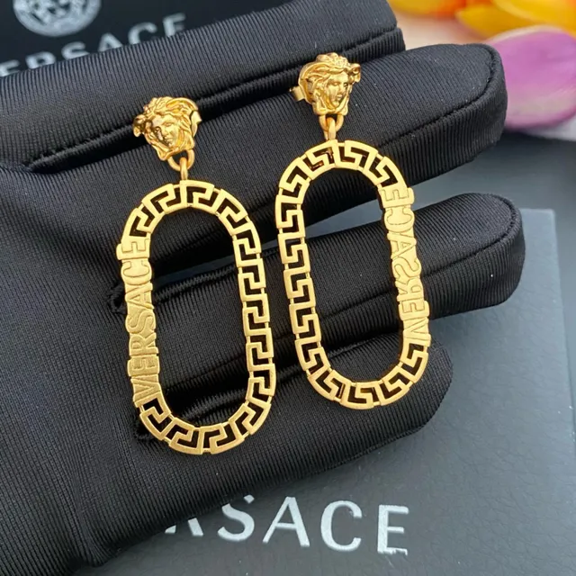 Versace Greca Odissea Dorado Cabeza Medusa Aros Ovales 5