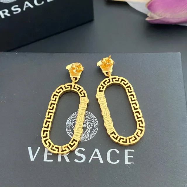 Versace Greca Odissea Dorado Cabeza Medusa Aros Ovales 7