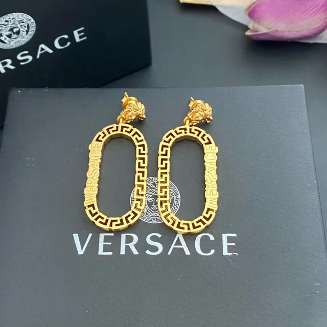 Versace Greca Odissea Dorado Cabeza Medusa Aros Ovales 8