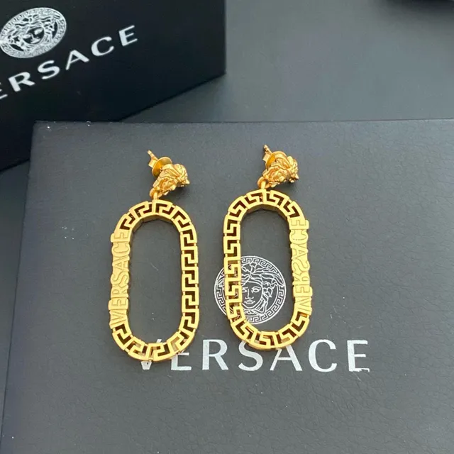 Versace Greca Odissea Dorado Cabeza Medusa Aros Ovales 9