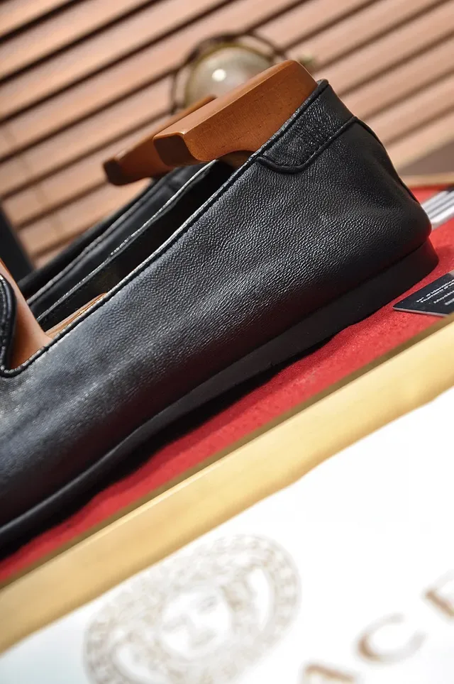 Versace Loafer Black Brown Leather Embossed Medusa Head Loafer 3