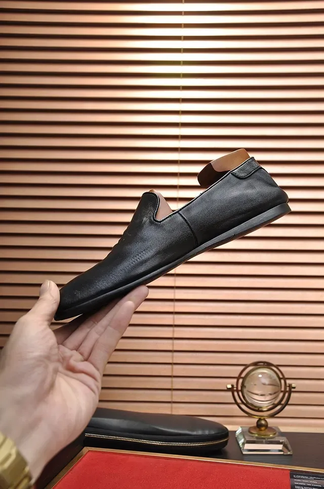 Versace Loafer Black Brown Leather Embossed Medusa Head Loafer 6