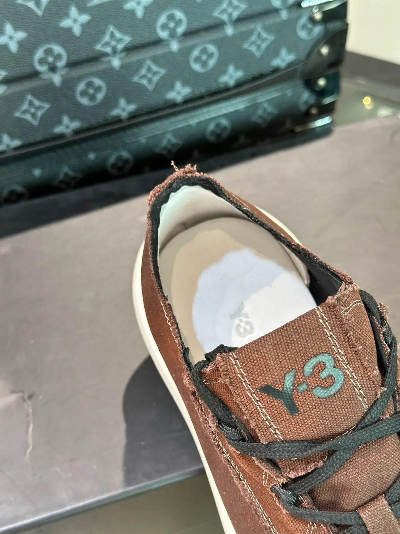 Y-3 Brown Canvas Lifestyle Sneakers 3