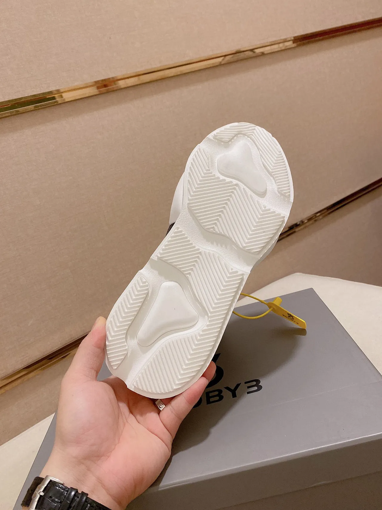 Y-3 Or Noir Métallique Cuir Maille Superposition Style de Vie Sneakers 2