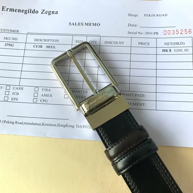 Zegna काला चांदी फुल-ग्रेन डबल-स्टिच्ड केपर लेदर बेल्ट 2