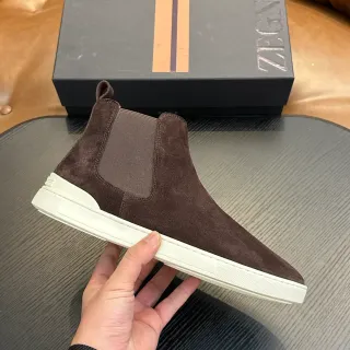 Zegna Brown Suede Chelsea Boots — catalogue photo via WWTop Yupoo