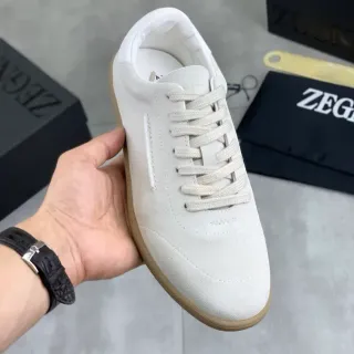 Zegna ऑफ-व्हाइट स्यूड लाइफस्टाइल स्नीकर