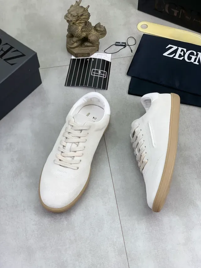 Zegna ऑफ-व्हाइट स्यूड लाइफस्टाइल स्नीकर 5