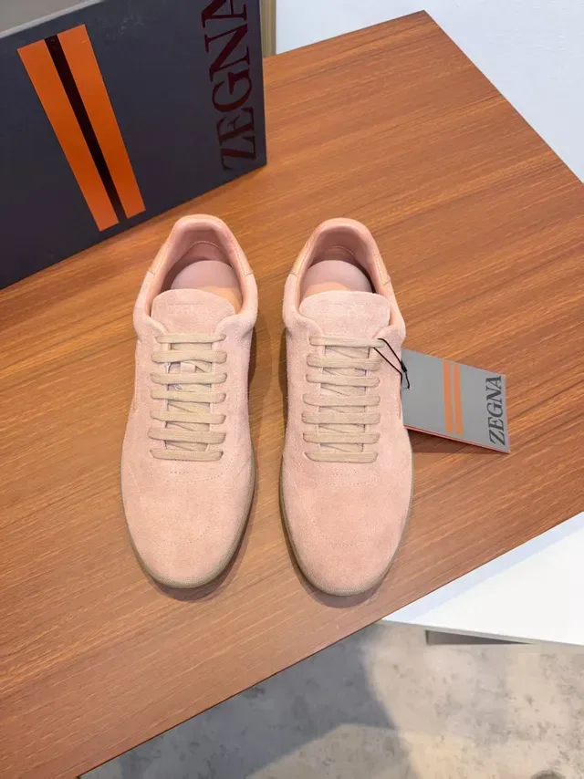 Zegna Rose Beige Daim Low-Top Lifestyle Sneakers 5
