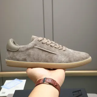 Zegna Suede Low-Top Gum Sole Sneaker
