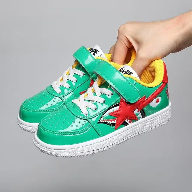 A Bathing Ape BAPE STA Green Red Star Lifestyle Sneakers 3