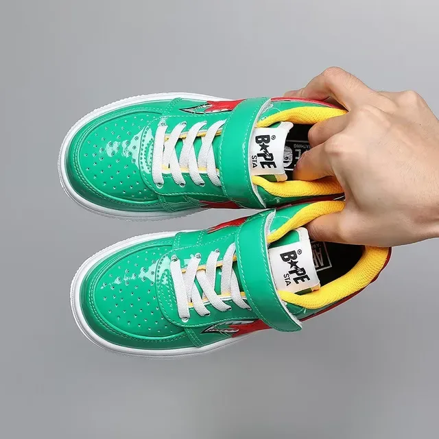 A Bathing Ape BAPE STA Green Red Star Lifestyle Sneakers 14