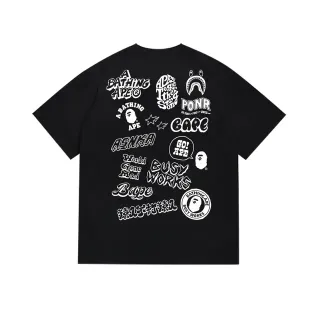 تي شيرت أسود بطبعة جرافيك A Bathing Ape Busy Works